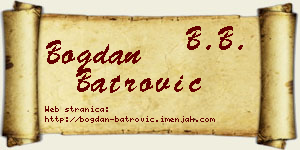 Bogdan Batrović vizit kartica